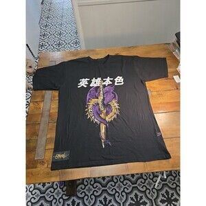 Skoot Apparel Dragon Tee Shirt Purple Dragon Dagger Korean Streetwear L 25x34